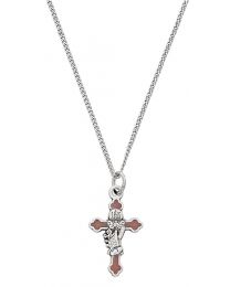 Pink First Communion Cross Necklace