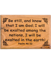 Olive Wood Magnet, Be Still & Know - Psalm 46:10