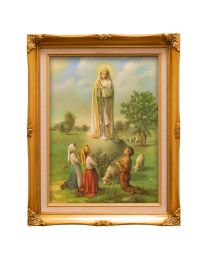 Our Lady of Fatima Gold Framed Art Print