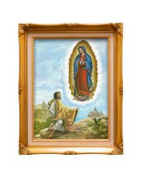 Our Lady of Guadalupe & St. Juan Diego Gold Framed Art Print