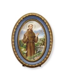 Oval Gold-Leaf Frame with a Saint Francis Print