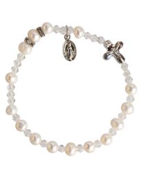 Pearl & Crystal Rosary Bracelet