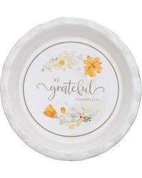Pie Plate Grateful Floral