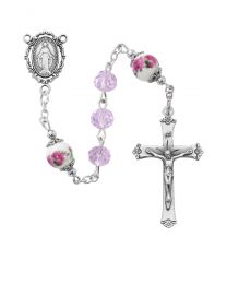 Pink Crystal Miraculous Rosary