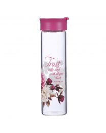 Plum Trust in the LORD Glass Water Bottle - Proverbs 3:5