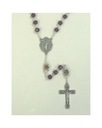 Red Crystal Bead with Imitation Pearl Rosary