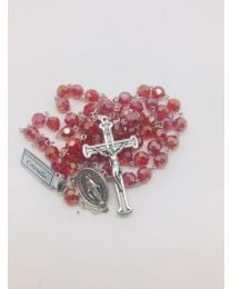 Red Crystal Miraculous Medal Rosary