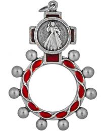 Red Divine Mercy Rosary Ring 