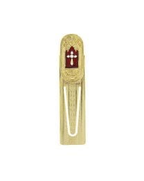 Red Enamel with Crystal Accent Cross Bookmark
