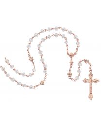 Rose Gold First Communion Rosary 
