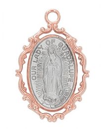 Rose Gold Sterling Silver Our Lady of Guadalupe Medal