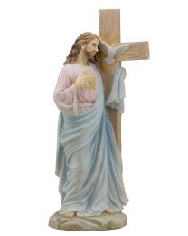11.25" Sacred Heart of Jesus with Dove Cross Statue 