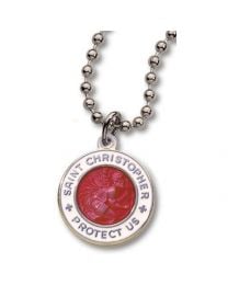 Saint Christopher Red and White Medal