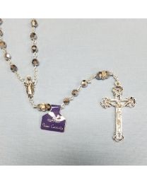 Silver Rosary with Blessed Mother Centerpiece