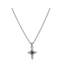 Blue Cross Pendant Necklace