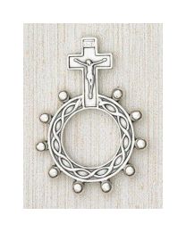Silver Tone Crucifix Finger Rosary
