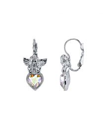 Guardian Angel Crystal Heart Earrings