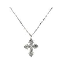 Marcasite Cross Pendant Necklace