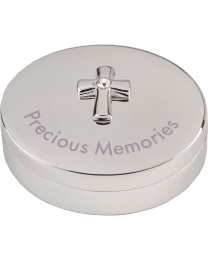 Silver Tone Precious Memories Keepsake Box