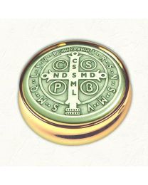 Silver Tone St. Benedict Pyx with No Liner
