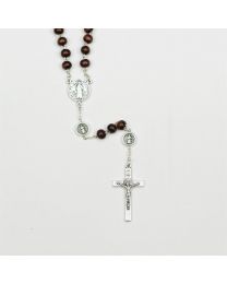 St. Benedict Brown Wooden Rosary