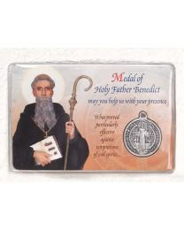 St. Benedict Medal and Laminated Prayer Card
