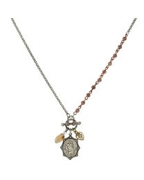 St. Christopher Medal and Charm Toggle Necklace