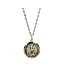 St. Michael Silver Plated Medal Pendant