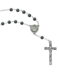 St. Peregrine Hematite Auto Rosary
