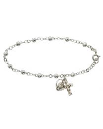 Sterling Silver Rosary Bracelet  