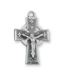 Sterling Silver Celtic Crucifix on 18" Chain