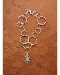 Sterling Silver Circle Link Bracelet with Miraculous Medal