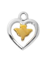 Sterling Silver Heart with Dove Medal