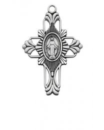 Sterling Silver Miraculous Medal Cross