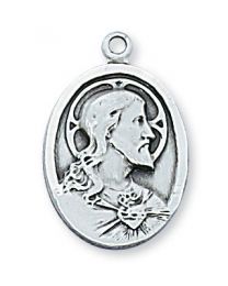 Scapular Sterling Silver Medal on 20" Chain