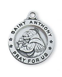 St. Anthony Sterling Silver Medal on 18" Chain