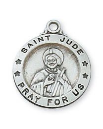 St. Jude Sterling Silver Medal on 18" Chain