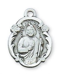St. Jude Sterling Silver Medal on 18" Chain 