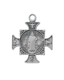 Sterling Silver St. Benedict Cross Medal