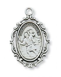 St. Christopher Sterling Silver Medal on 18" Chain