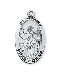 St. James Sterling Silver Medal on 24" Chain 