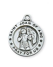 St. Joan of Arc Sterling Silver Medal on 18" Chain 