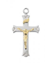 Sterling Silver Two Tone Crucifix 