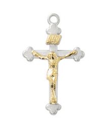 Sterling Silver Two Tone Crucifix