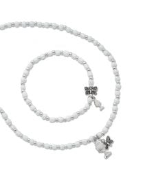 Pearl Butterfly Necklace/Bracelet First Communion Set