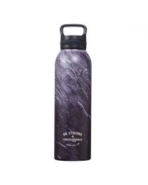 Strong & Courageous Black Stone Stainless Steel Water Bottle - Joshua 1:9
