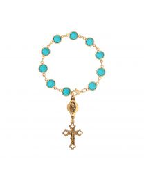 Swarovski Element Blue Zircon Rosary Style Bracelet