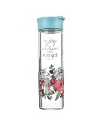 The Joy of the Lord, Nehemiah 8:10 - Glass Water Bottle