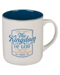 The Kingdom of God Blue Ceramic Coffee Mug - Matthew 6:33