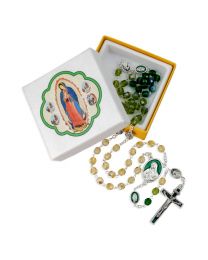 Tri Color Glass Bead Rosary Our Lady of Guadalupe